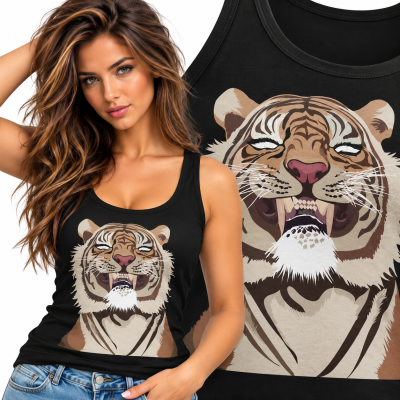 TANK TOP DAMSKI ZWIERZĘTA  TIGERE